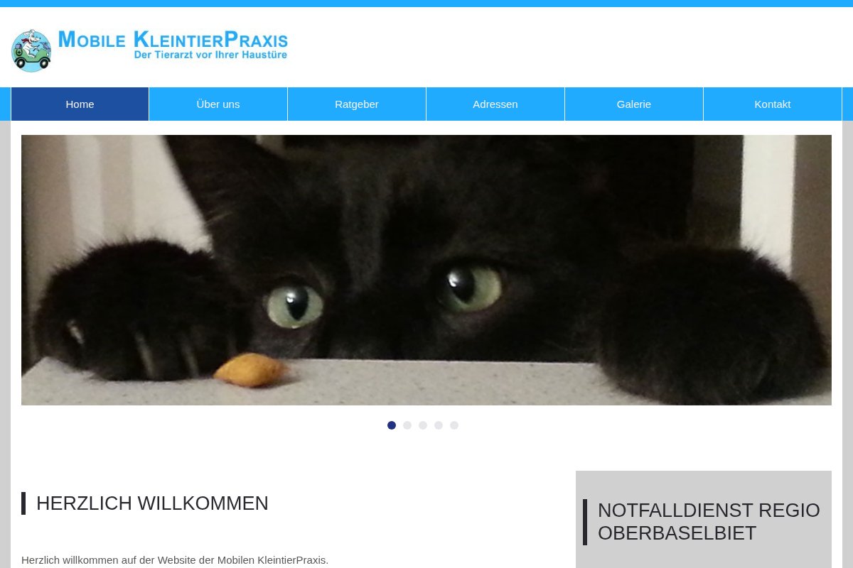 Mobile Kleintierpraxis Website