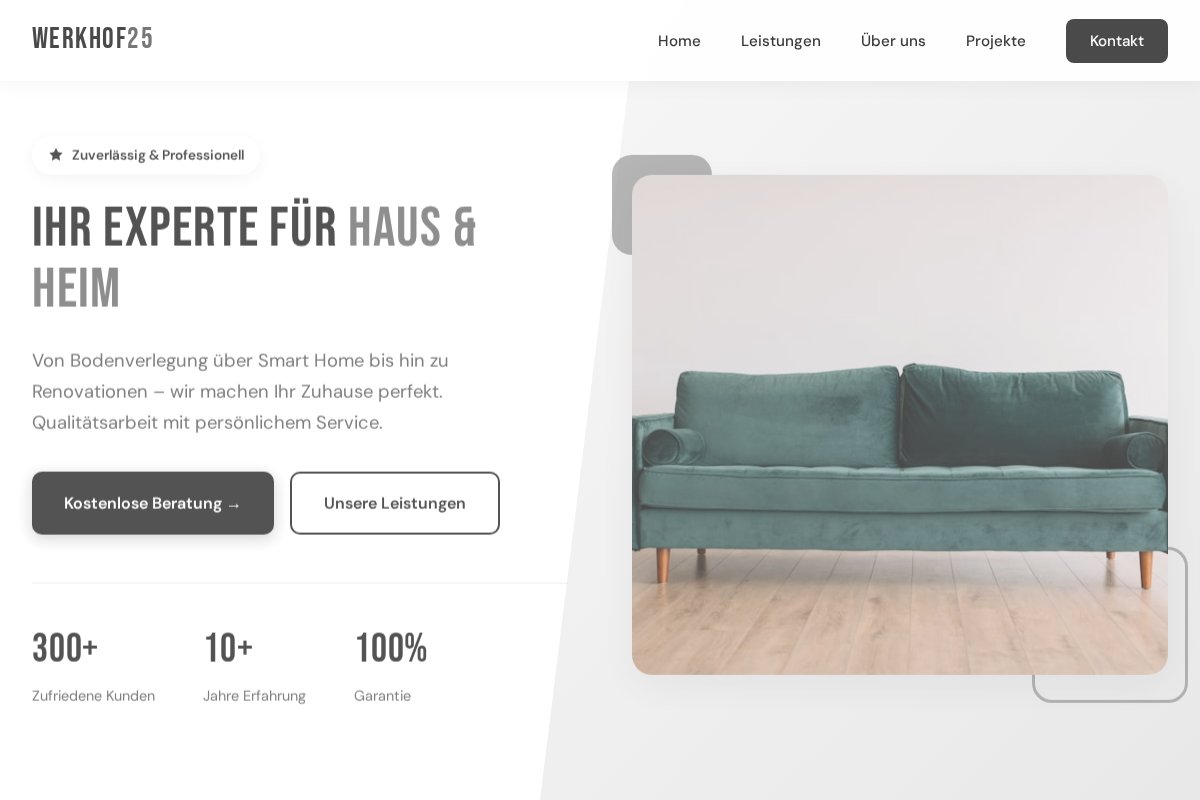 Webdesign – Referenz werkhof25.work